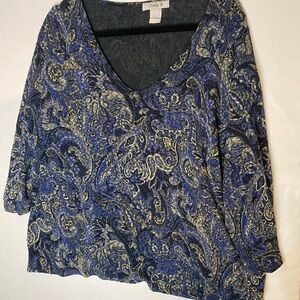 Only Women's Elegant Blue Paisley Blouse